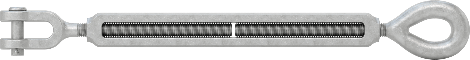 Dövme Galvanizli Çelik Gerdirme - Kaldırma Amaçlı Değildir, Çatal-Göz Bağlantısı, 10000 lbs. Kapasite, 32-7/8" Geri Çekilmiş Uzunluk