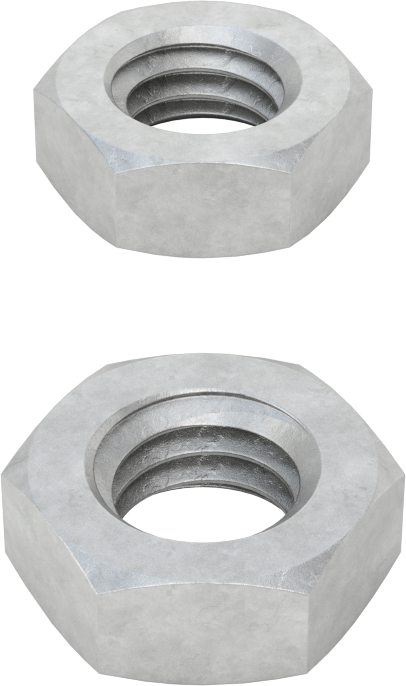 Sıkma Somunları, 3/8"-16 Diş Boyutu, Dövme Galvanizli Çelik Gerdirme için 1 Sol ve 1 Sağ Dişli - Kaldırma Amaçlı Değildir