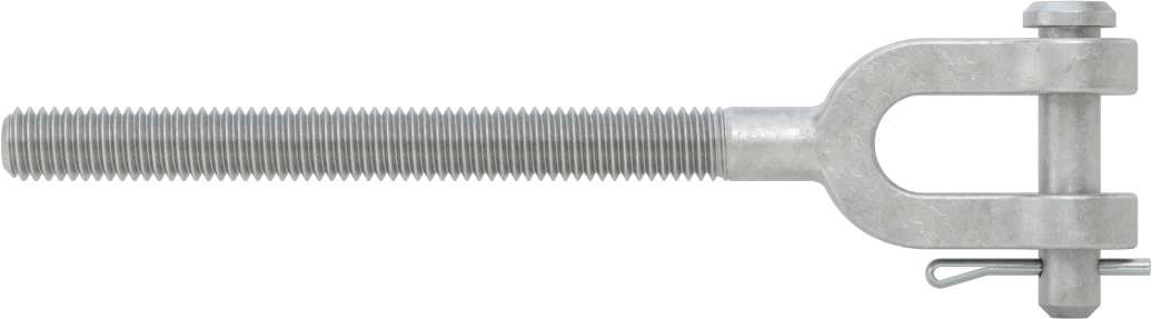 Dövme Galvanizli Çelik Gerdirme - Kaldırma Amaçlı Değildir, Çatal Uç, 3/8"-16, Sağ Dişli, 5-3/4" Toplam