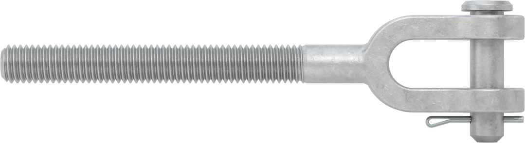 Dövme Galvanizli Çelik Gerdirme - Kaldırma Amaçlı Değildir, Çatal Uç, 1/2"-13, Sağ Dişli, 6-3/4" Toplam