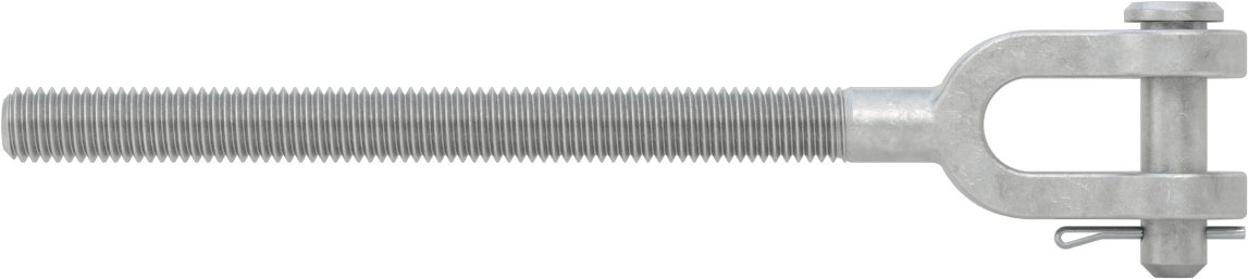 Dövme Galvanizli Çelik Gerdirme - Kaldırma Amaçlı Değildir, Çatal Uç, 1/2"-13, Sağ Dişli, 8-1/4" Toplam