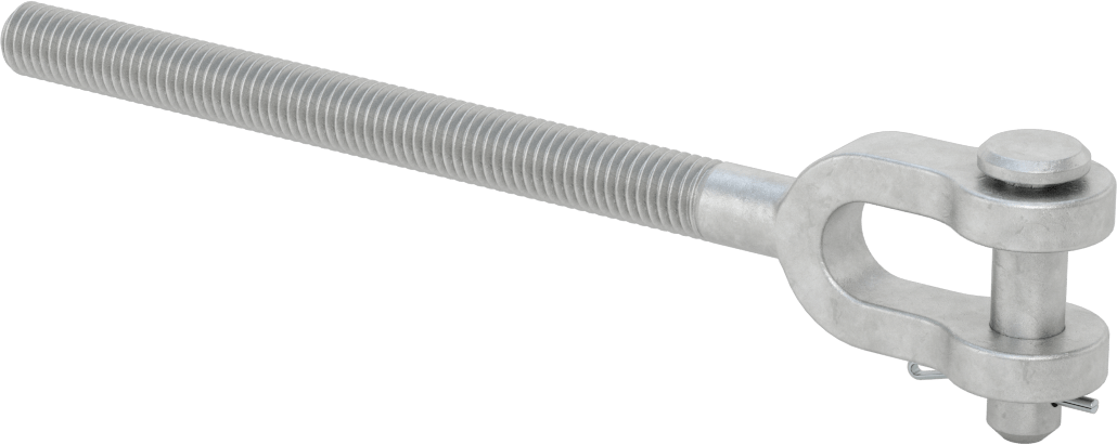 Dövme Galvanizli Çelik Gerdirme - Kaldırma Amaçlı Değildir, Çatal Uç, 1/2"-13, Sağ Dişli, 8-1/4" Toplam