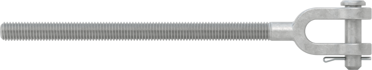 Dövme Galvanizli Çelik Gerdirme - Kaldırma Amaçlı Değildir, Çatal Uç, 1/2"-13, Sağ Dişli, 9-3/4" Toplam