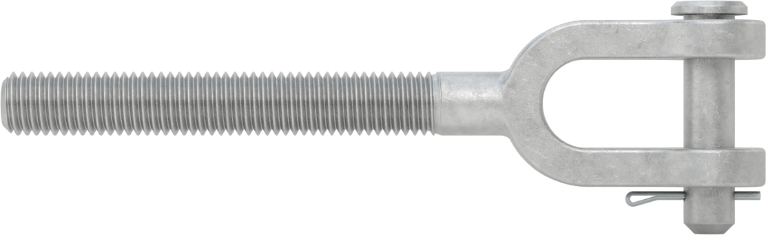 Dövme Galvanizli Çelik Gerdirme - Kaldırma Amaçlı Değildir, Çatal Uç, 5/8"-11, Sağ Dişli, 7-1/2" Toplam