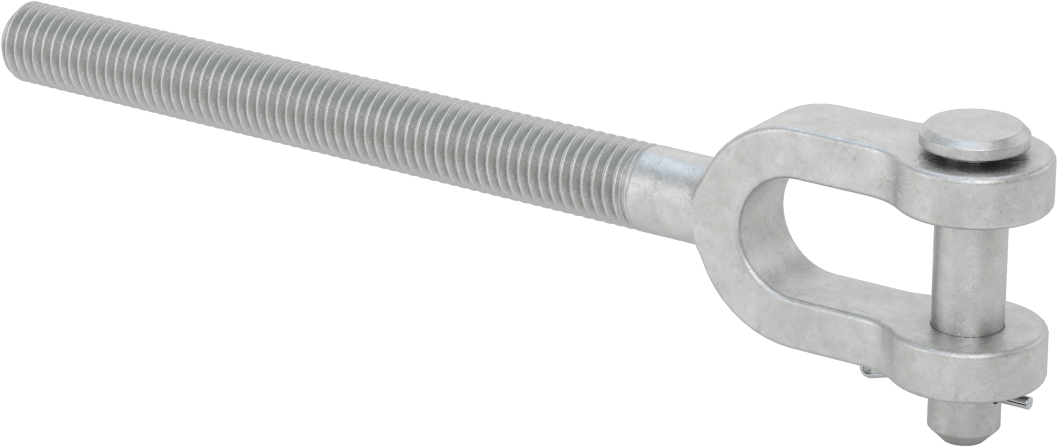 Dövme Galvanizli Çelik Gerdirme - Kaldırma Amaçlı Değildir, Çatal Uç, 5/8"-11, Sağ Dişli, 9 inç Toplam