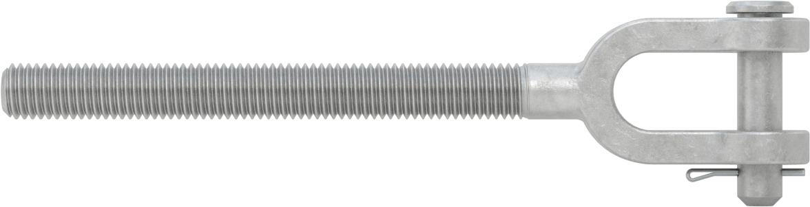 Dövme Galvanizli Çelik Gerdirme - Kaldırma Amaçlı Değildir, Çatal Uç, 5/8"-11, Sağ Dişli, 9 inç Toplam