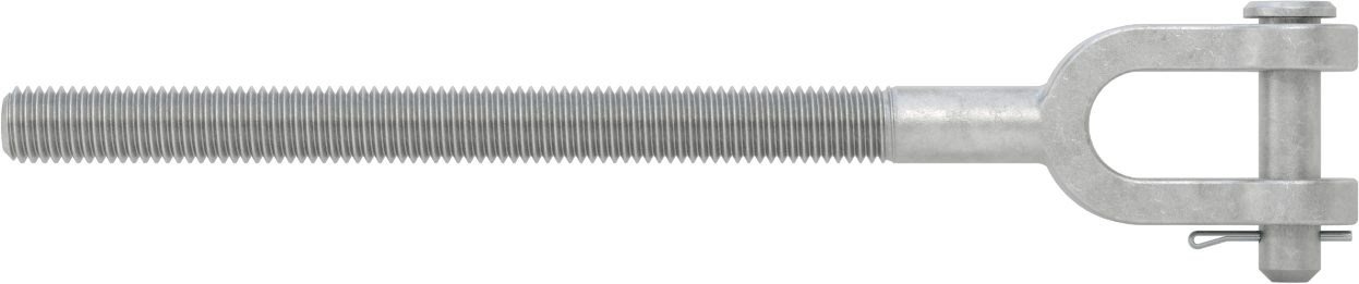 Dövme Galvanizli Çelik Gerdirme - Kaldırma Amaçlı Değildir, Çatal Uç, 5/8"-11, Sağ Dişli, 11" Toplam