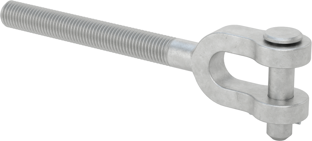 Dövme Galvanizli Çelik Gerdirme - Kaldırma Amaçlı Değildir, Çatal Uç, 3/4"-10, Sağ Dişli, 9-3/8" Toplam