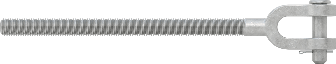 Dövme Galvanizli Çelik Gerdirme - Kaldırma Amaçlı Değildir, Çatal Uç, 3/4"-10, Sağ Dişli, 14-3/8" Toplam