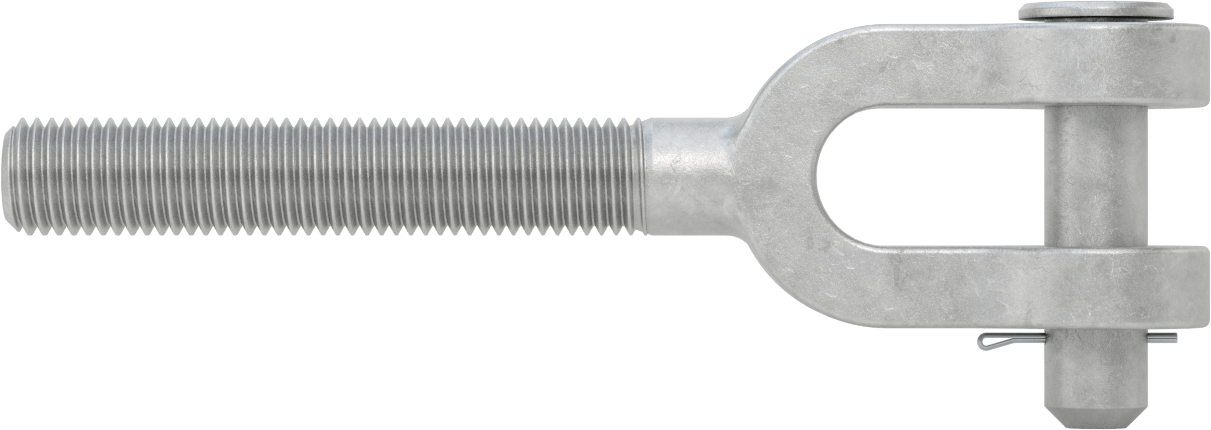 Dövme Galvanizli Çelik Gerdirme - Kaldırma Amaçlı Değildir, Çatal Uç, 1"-8, Sağ Dişli, 10-1/4" Toplam