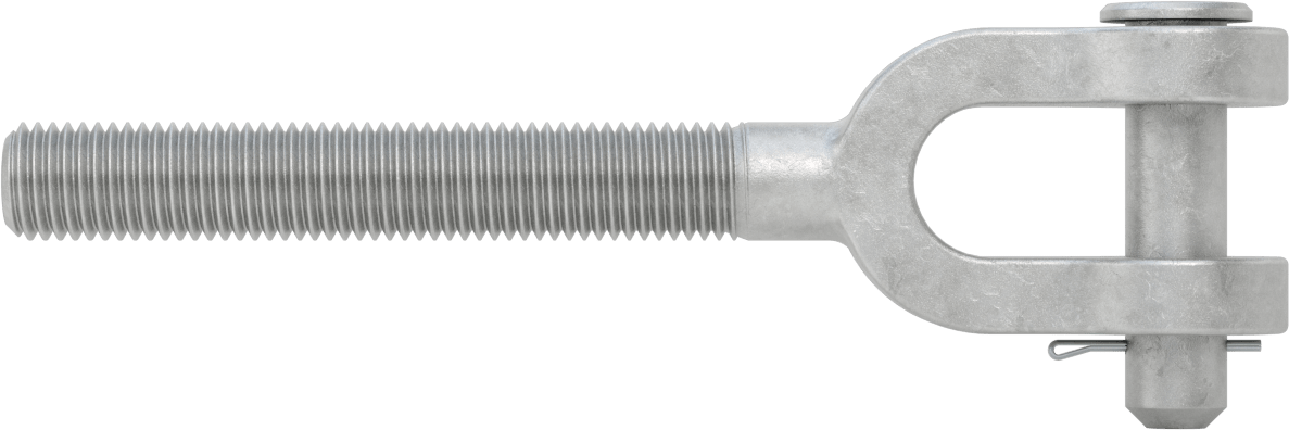 Dövme Galvanizli Çelik Gerdirme - Kaldırma Amaçlı Değildir, Çatal Uç, 7/8"-9, Sağ Dişli, 9-1/2" Toplam