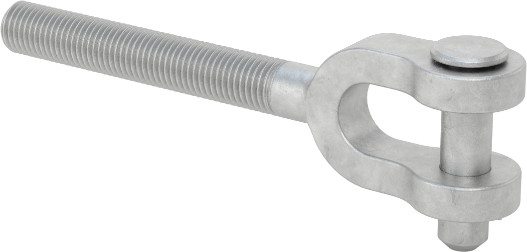Dövme Galvanizli Çelik Gerdirme - Kaldırma Amaçlı Değildir, Çatal Uç, 7/8"-9, Sağ Dişli, 9-1/2" Toplam