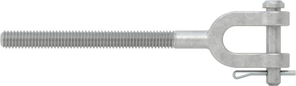 Dövme Galvanizli Çelik Gerdirme - Kaldırma Amaçlı Değildir, Çatal Uç, 5/16"-18, Sol El Diş, 4-15/16" Toplam