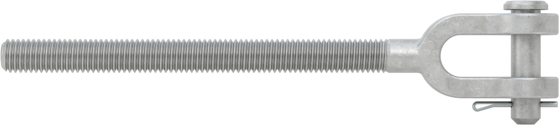 Dövme Galvanizli Çelik Gerdirme - Kaldırma Amaçlı Değildir, Çatal Uç, 1/2"-13, Sol El Diş, 8-1/4" Toplam
