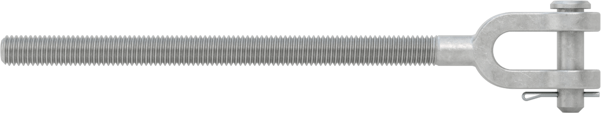 Dövme Galvanizli Çelik Gerdirme - Kaldırma Amaçlı Değildir, Çatal Uç, 1/2"-13, Sol El Diş, 9-3/4" Toplam