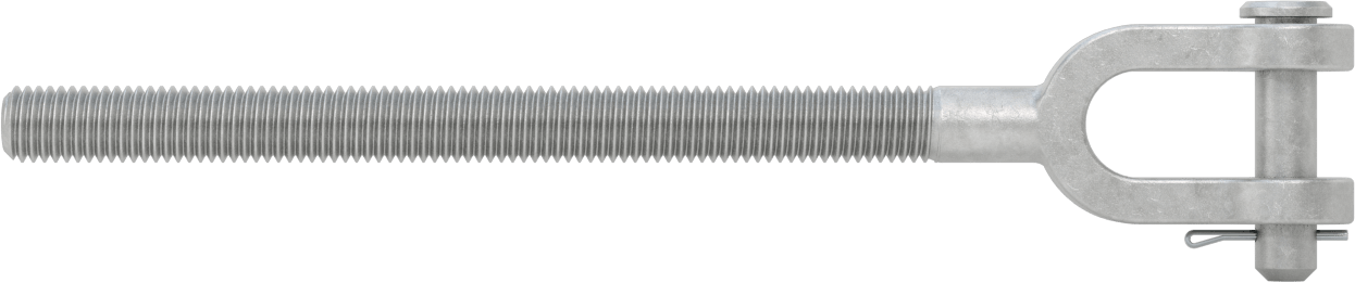Dövme Galvanizli Çelik Gerdirme - Kaldırma Amaçlı Değildir, Çatal Uç, 5/8"-11, Sol El Diş, 11" Toplam