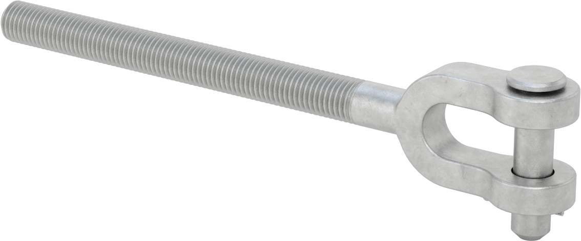 Dövme Galvanizli Çelik Gerdirme - Kaldırma Amaçlı Değildir, Çatal Uç, 3/4"-10, Sol El Diş, 11-1/2" Toplam