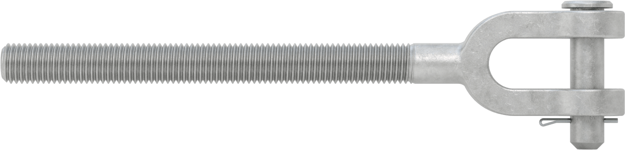 Dövme Galvanizli Çelik Gerdirme - Kaldırma Amaçlı Değildir, Çatal Uç, 3/4"-10, Sol El Diş, 11-1/2" Toplam