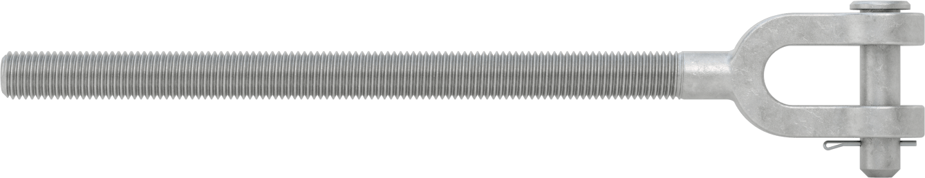 Dövme Galvanizli Çelik Gerdirme - Kaldırma Amaçlı Değildir, Çatal Uç, 3/4"-10, Sol El Diş, 14-3/8" Toplam