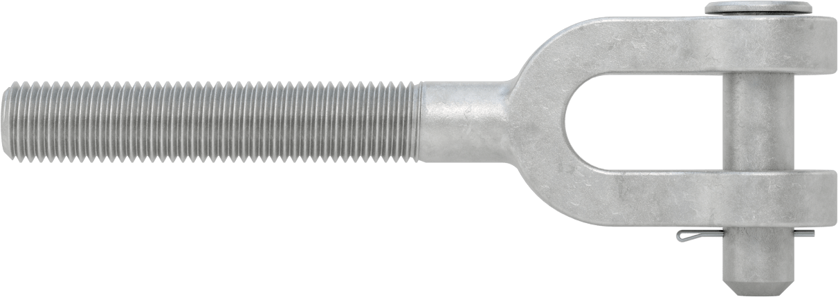 Dövme Galvanizli Çelik Gerdirme - Kaldırma Amaçlı Değildir, Çatal Uç, 1"-8, Sol El Diş, 10-1/4" Toplam