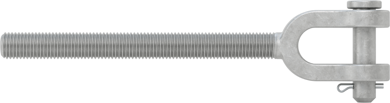 Dövme Galvanizli Çelik Gerdirme - Kaldırma Amaçlı Değildir, Çatal Uç, 7/8"-9, Sol El Diş, 12-11/16" Toplam Uzunluk