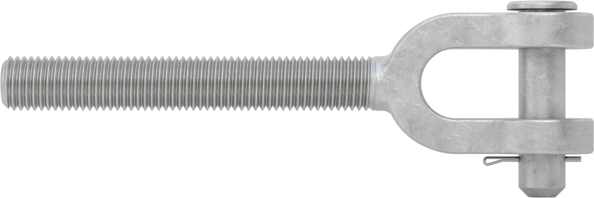 Dövme Galvanizli Çelik Gerdirme - Kaldırma Amaçlı Değildir, Çatal Uç, 7/8"-9, Sol El Diş, 9-1/2" Toplam