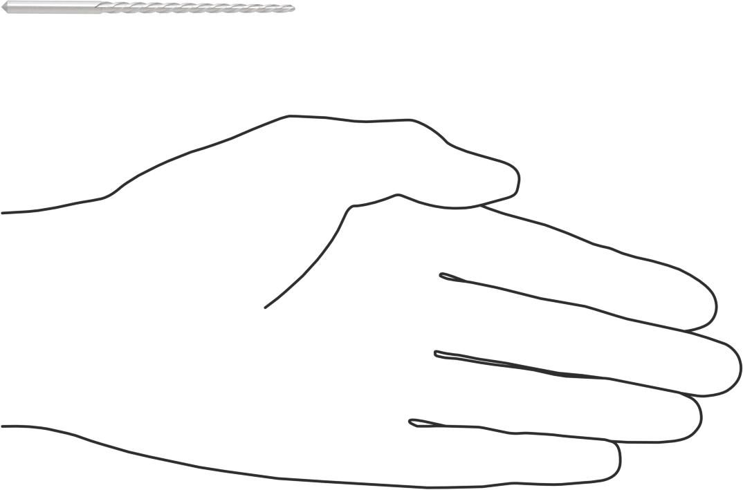 Konik Pimli Delikler için Yuvarlak Şaftlı Rayba, Heliks Oluk, 2,8600 mm x 1,9000 mm Rayba Çapı