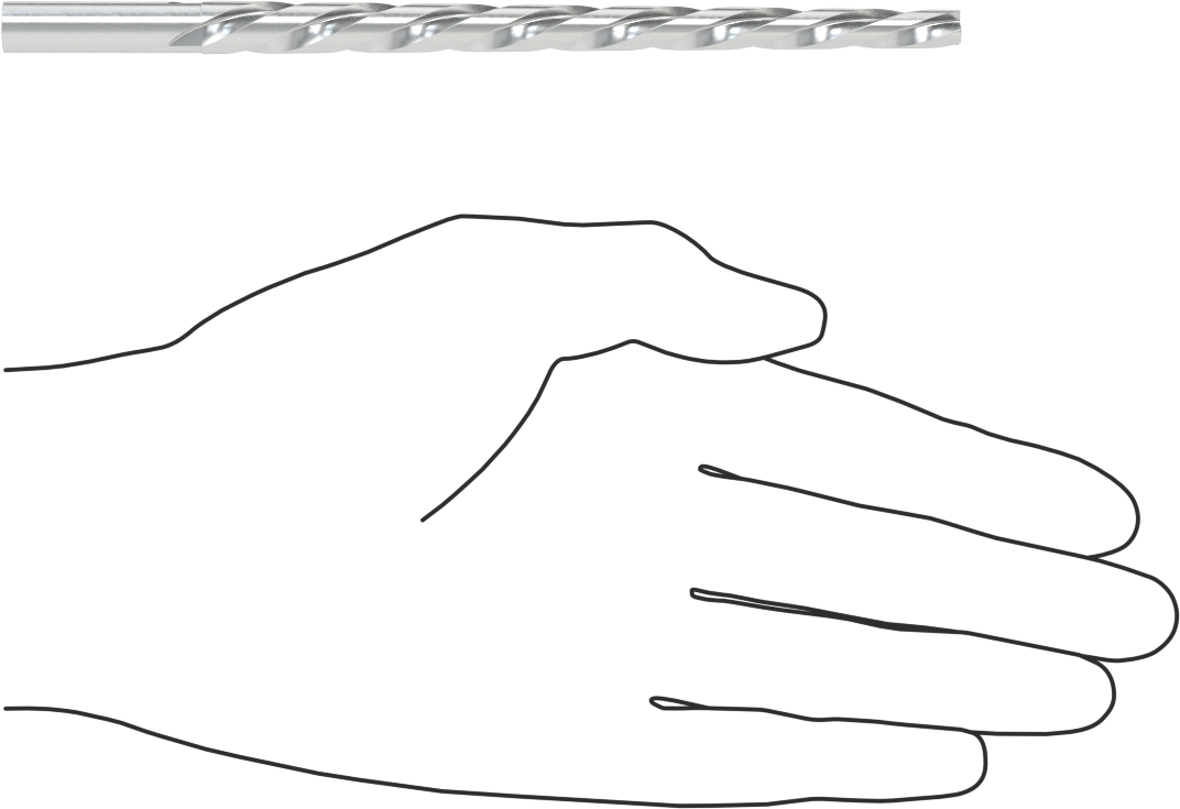 Konik Pimli Delikler için Yuvarlak Şaftlı Rayba, Heliks Oluk, 8,2800 mm x 5,9000 mm Rayba Çapı