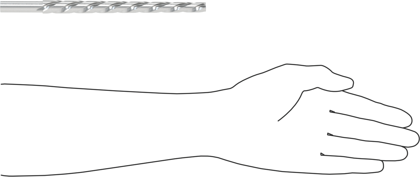 Konik Pimli Delikler için Yuvarlak Şaftlı Rayba, Heliks Oluk, 13,1600 mm x 9,9000 mm Rayba Çapı