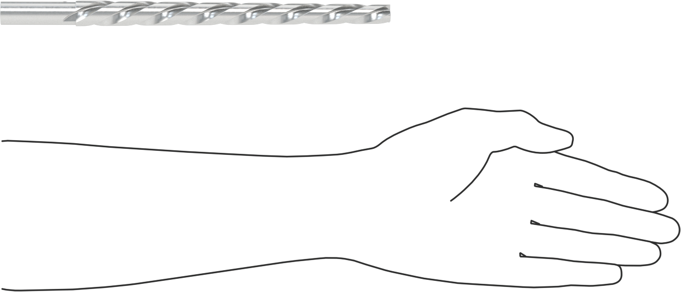 Konik Pimli Delikler için Yuvarlak Şaftlı Rayba, Heliks Oluk, 15,7400 mm x 11,8600 mm Rayba Çapı