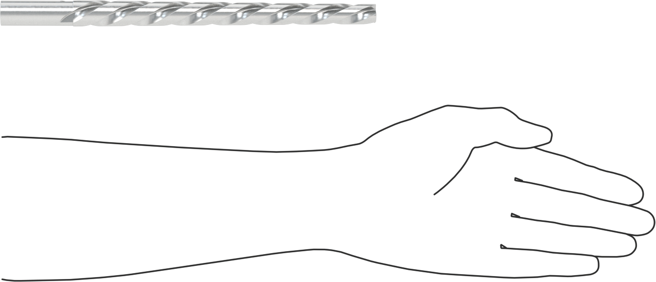 Konik Pimli Delikler için Yuvarlak Şaftlı Rayba, Heliks Oluk, 16,7400 mm x 12,8000 mm Rayba Çapı