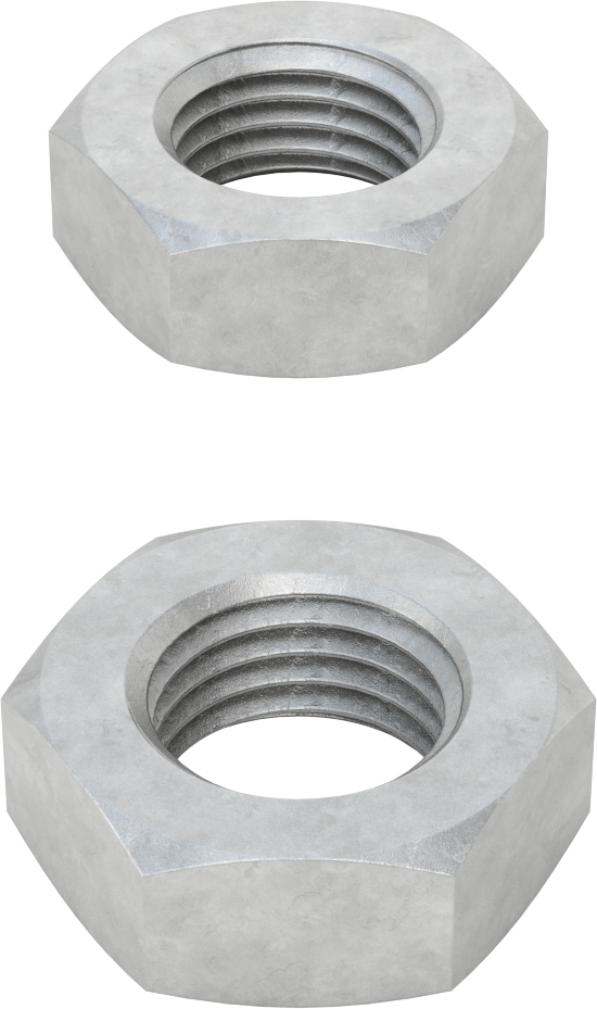 Galvanizli Çelik Gerdirme Somunu, Sıkma Somunları, 1-1/4"-7 Diş Boyutu, 1 Sol ve 1 Sağ Diş