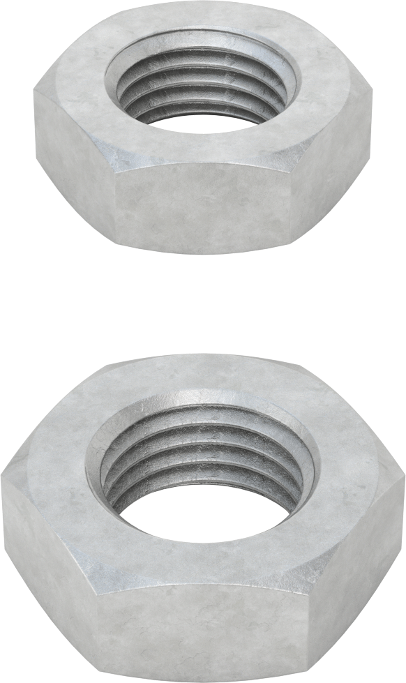 Galvanizli Çelik Gerdirme Somunu, Sıkma Somunları, 1-1/2"-6 Diş Boyutu, 1 Sol ve 1 Sağ Diş