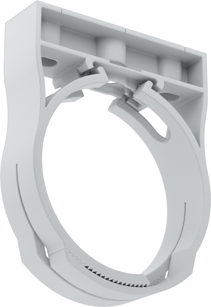 Bas-Kilitle Plastik Sıkıştırma Askısı, HDPE Plastik, 4-7/16" ila 5" ID