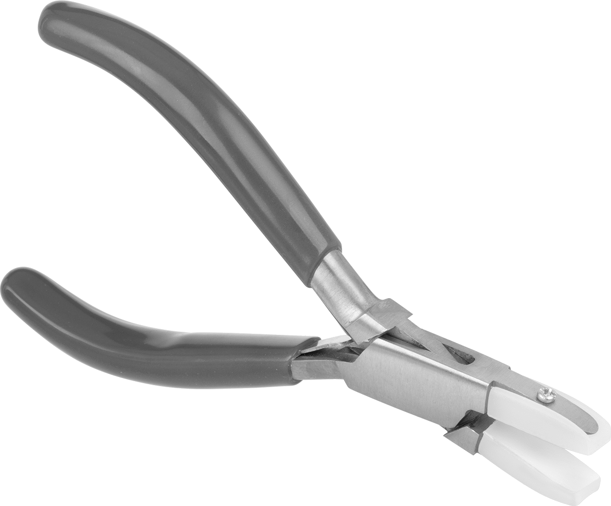 Yüzeyi Çizmeyen Uzun Burunlu Pense, Plastik Çene Pedli Paslanmaz Çelik, 4-3/4" Toplam Uzunluk, 7/8" Çene Uzunluğu