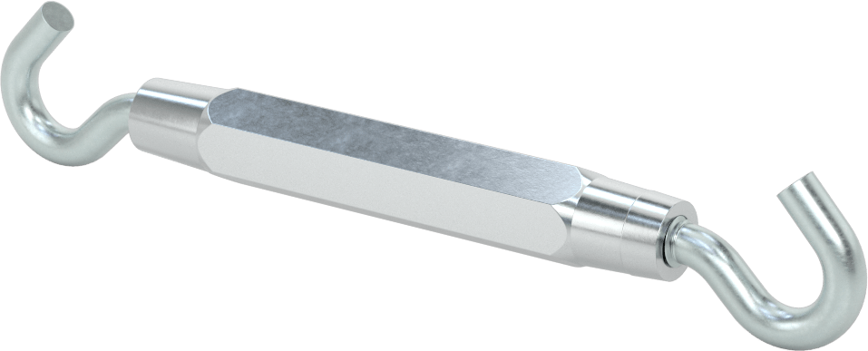 Kapalı Gövdeli Alüminyum Gerdirme - Kaldırma Amaçlı Değildir, Kancadan Kancaya, 100 lbs. Kapasite, 6-1/2" Geri Çekilmiş Uzunluk