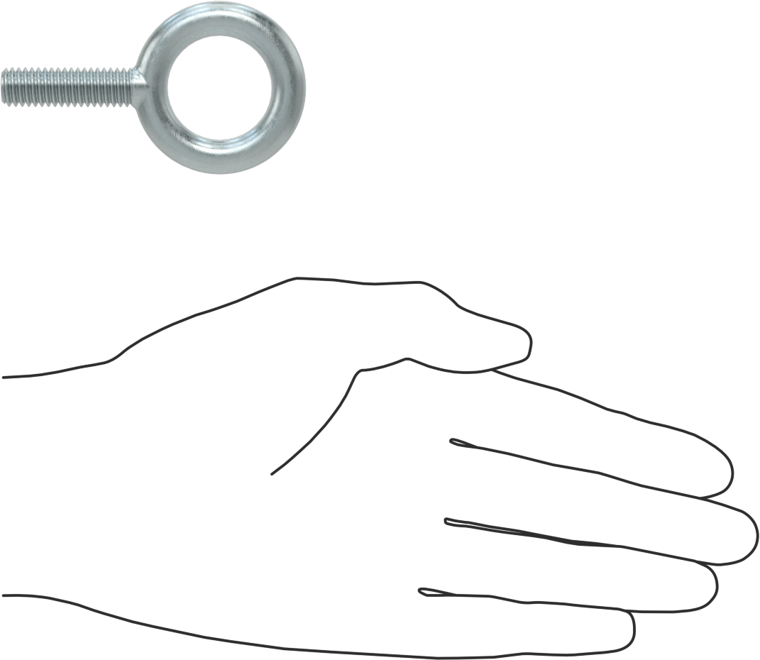 Omuzsuz Çelik Halka Cıvata - Kaldırma için, Çinko Kaplamalı, 3/8"-16 Diş Boyutu, 1-1/4" Diş Uzunluğu
