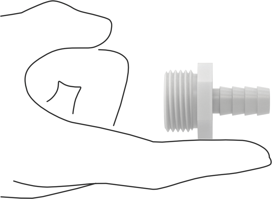 Plastik Bahçe Hortumu Bağlantı Parçası, 1/2" Hortum İç Çapı x 3/4 GHT Erkek için Dikenli Adaptör