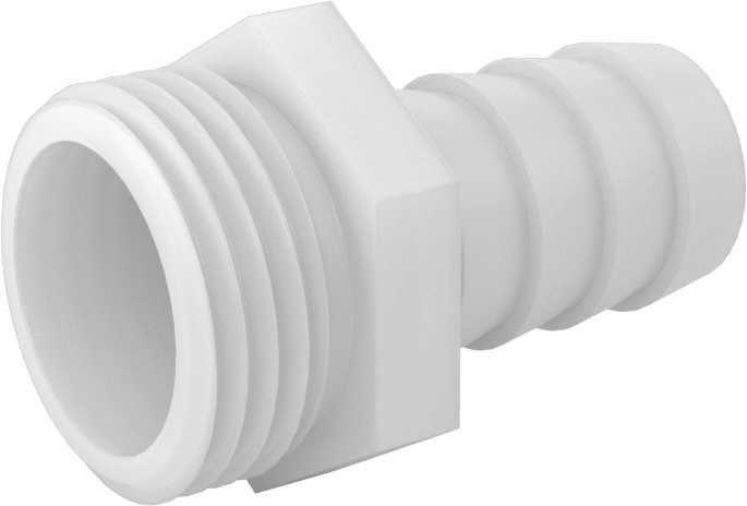Plastik Bahçe Hortumu Bağlantı Parçası, 3/4" Hortum İç Çapı x 3/4 GHT Erkek için Dikenli Adaptör