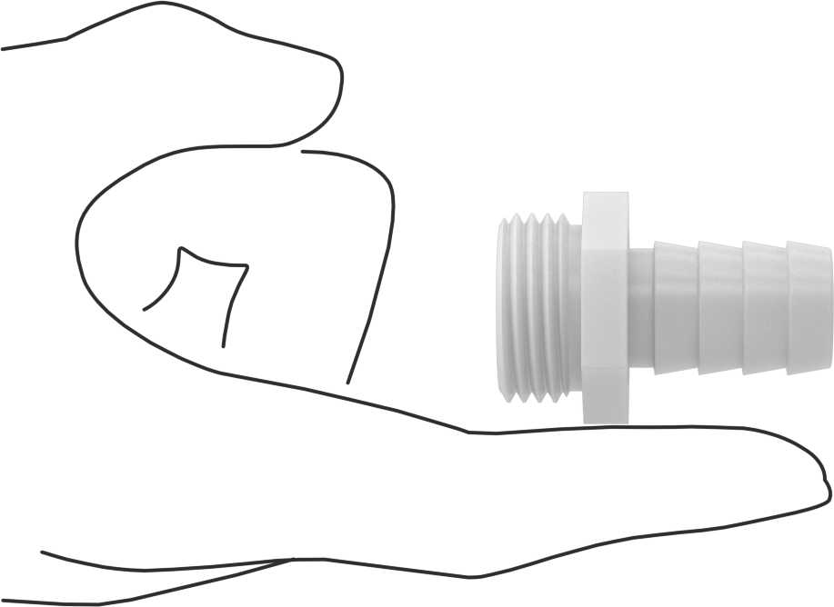 Plastik Bahçe Hortumu Bağlantı Parçası, 3/4" Hortum İç Çapı x 3/4 GHT Erkek için Dikenli Adaptör