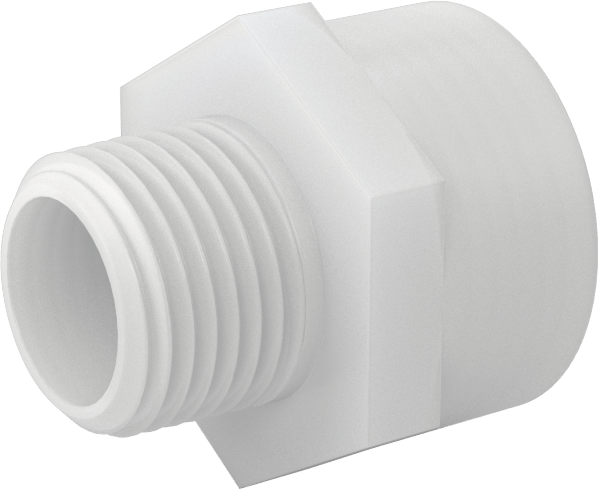 Plastik Bahçe Hortumu Bağlantı Parçası, Düz Adaptör, 3/4 GHT Dişi x 1/2 NPT Erkek