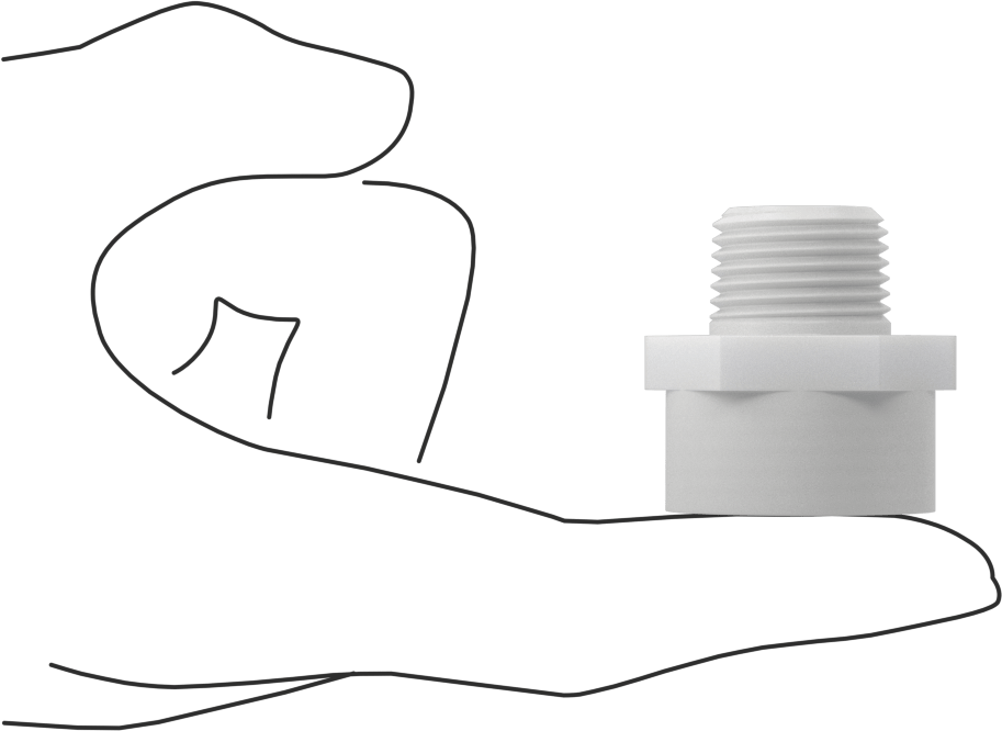 Plastik Bahçe Hortumu Bağlantı Parçası, Düz Adaptör, 3/4 GHT Dişi x 1/2 NPT Erkek