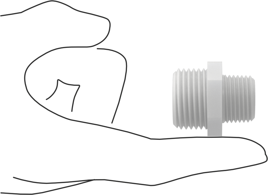 Plastik Bahçe Hortumu Bağlantı Parçası, Düz Adaptör, 3/4 GHT Erkek x 1/2 NPT Erkek