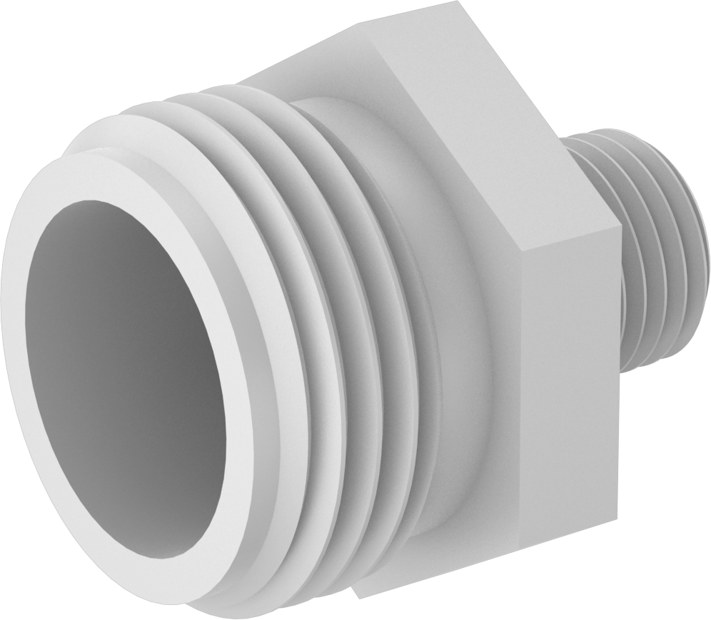 Plastik Bahçe Hortumu Bağlantı Parçası, Düz Adaptör, 3/4" GHT Erkek x 1/4 NPT Erkek