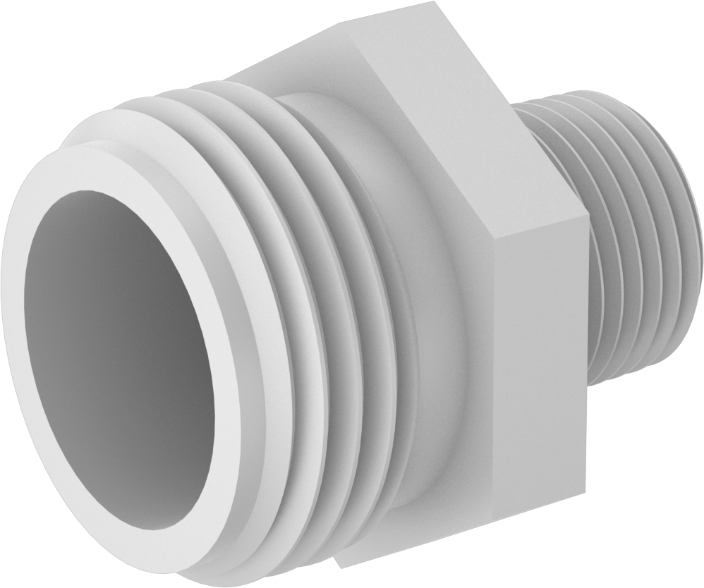 Plastik Bahçe Hortumu Bağlantı Parçası, Düz Adaptör, 3/4" GHT Erkek x 3/8 NPT Erkek