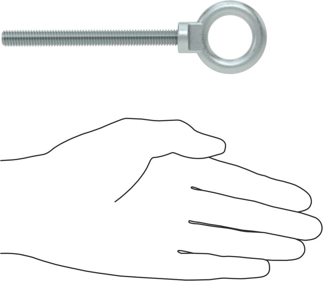 Omuzlu Çelik Halka Cıvata - Kaldırma için, Çinko Kaplamalı, 3/8"-16 Diş Boyutu, 4" Diş Uzunluğu