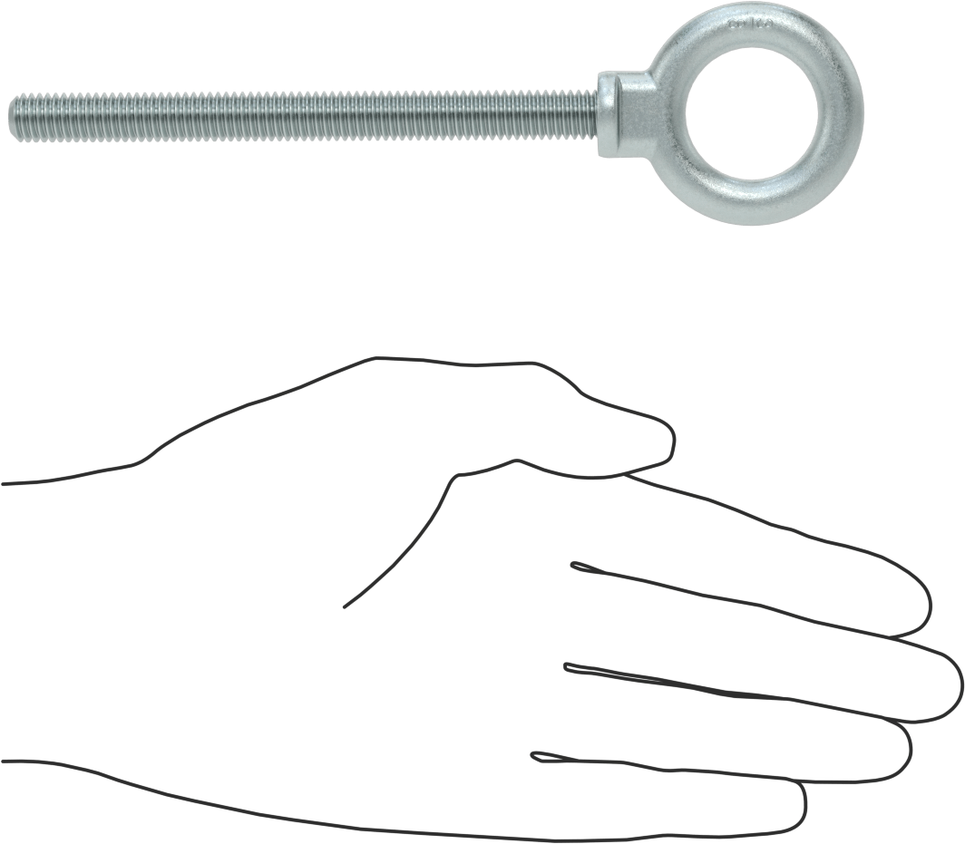 Omuzlu Çelik Halka Cıvata - Kaldırma için, Çinko Kaplamalı, 3/8"-16 Diş Boyutu, 4-1/2" Diş Uzunluğu