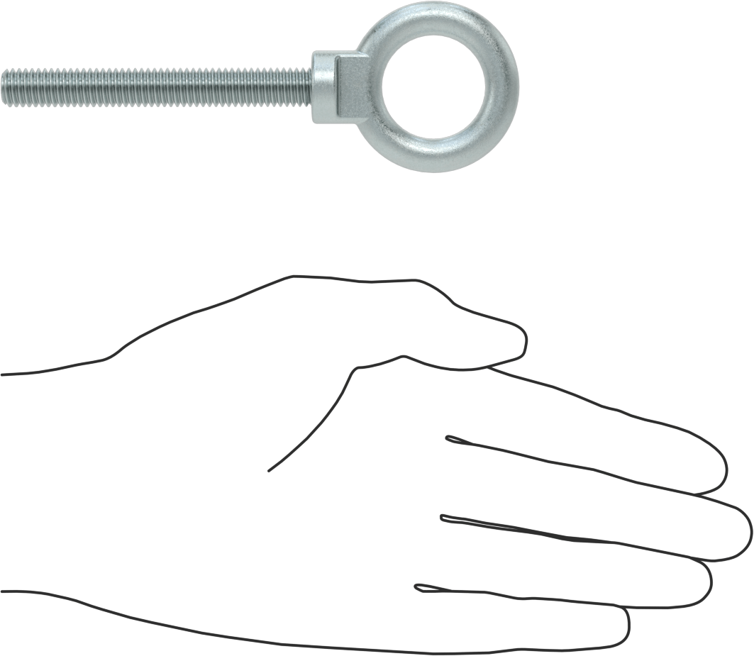 Omuzlu Çelik Halka Cıvata - Kaldırma için, Çinko Kaplamalı, 3/8"-16 Diş Boyutu, 3" Diş Uzunluğu