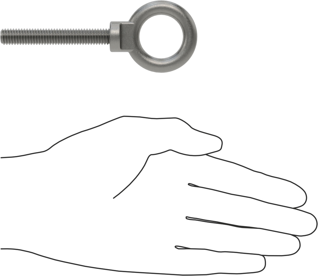 Omuzlu Çelik Halka Cıvata - Kaldırma için, 3/8"-16 Diş Boyutu, 2-1/2" Diş Uzunluğu