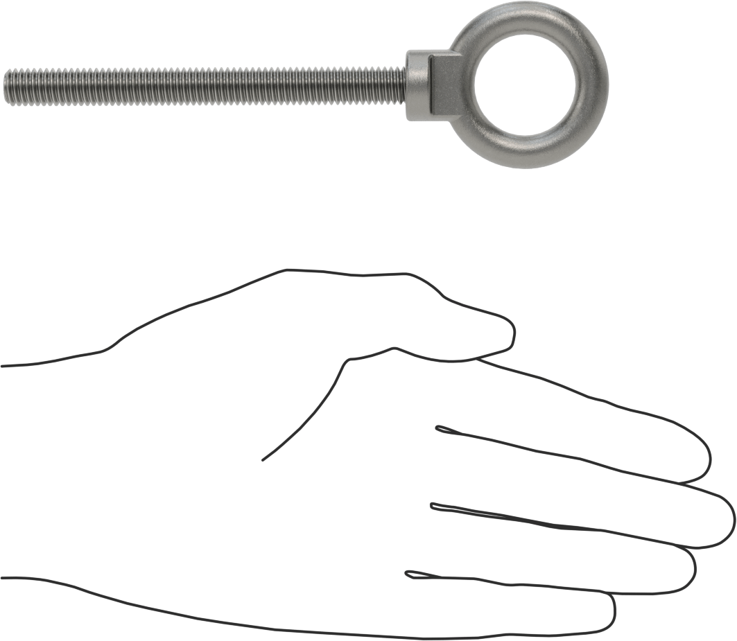 Omuzlu Çelik Halka Cıvata - Kaldırma için, 3/8"-16 Diş Boyutu, 4" Diş Uzunluğu